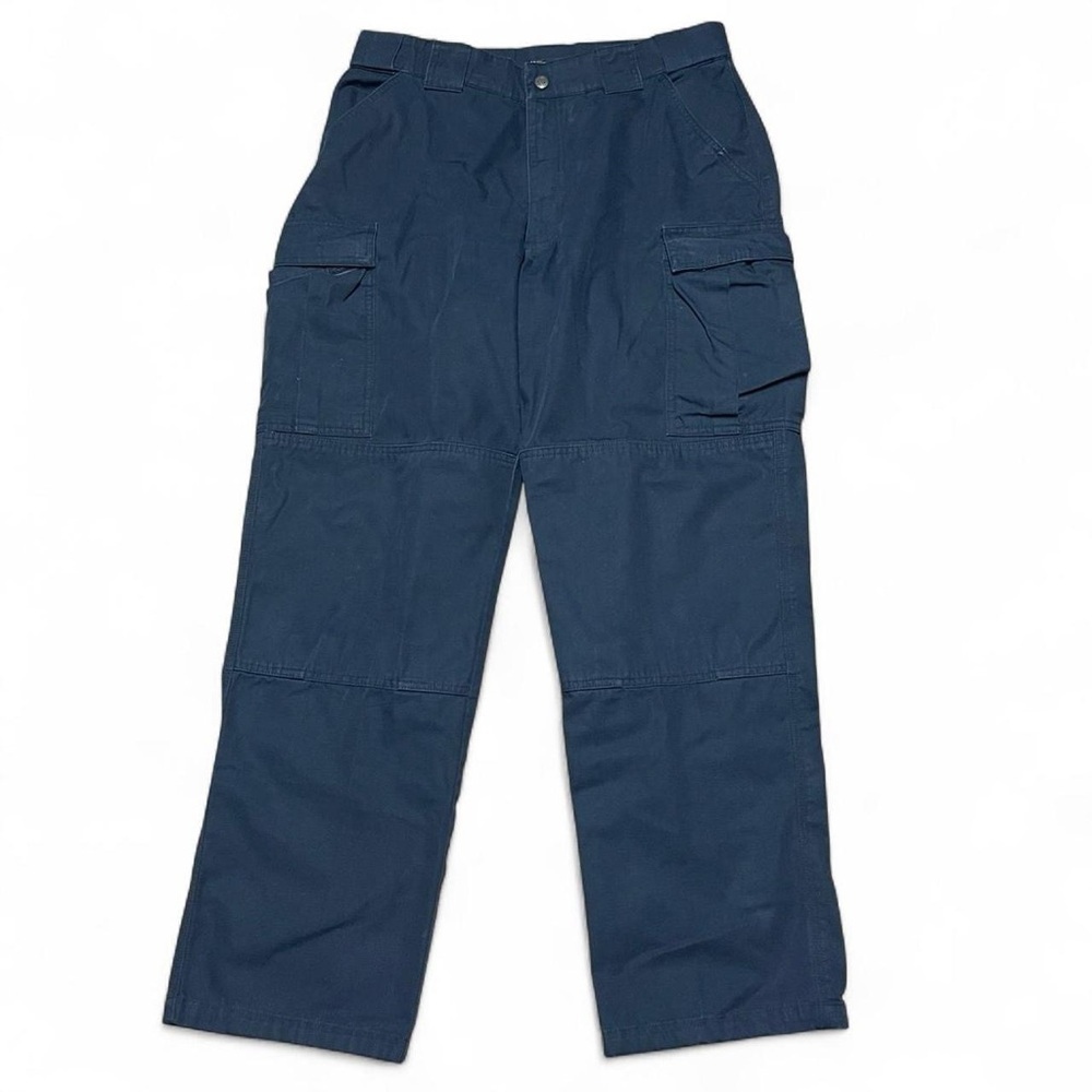 5.11 Tactical Mens Ripstop Pants 35x31 Large Navy Blue Double Knee Cargo
